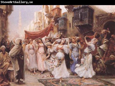 Gaston Saintpierre Chetahate (les danseuses) fete des femmes dans un mariage arabe a Tlemcen (province d'Oran) (mk32)